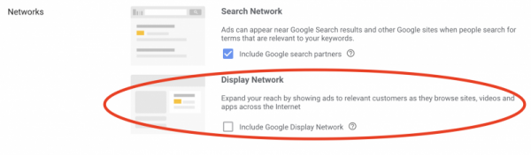 G Ads Remove Display Network Targeting