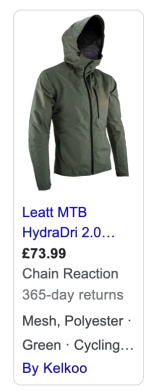 An example of a Google Shopping Ad, taken from the Google Search Results