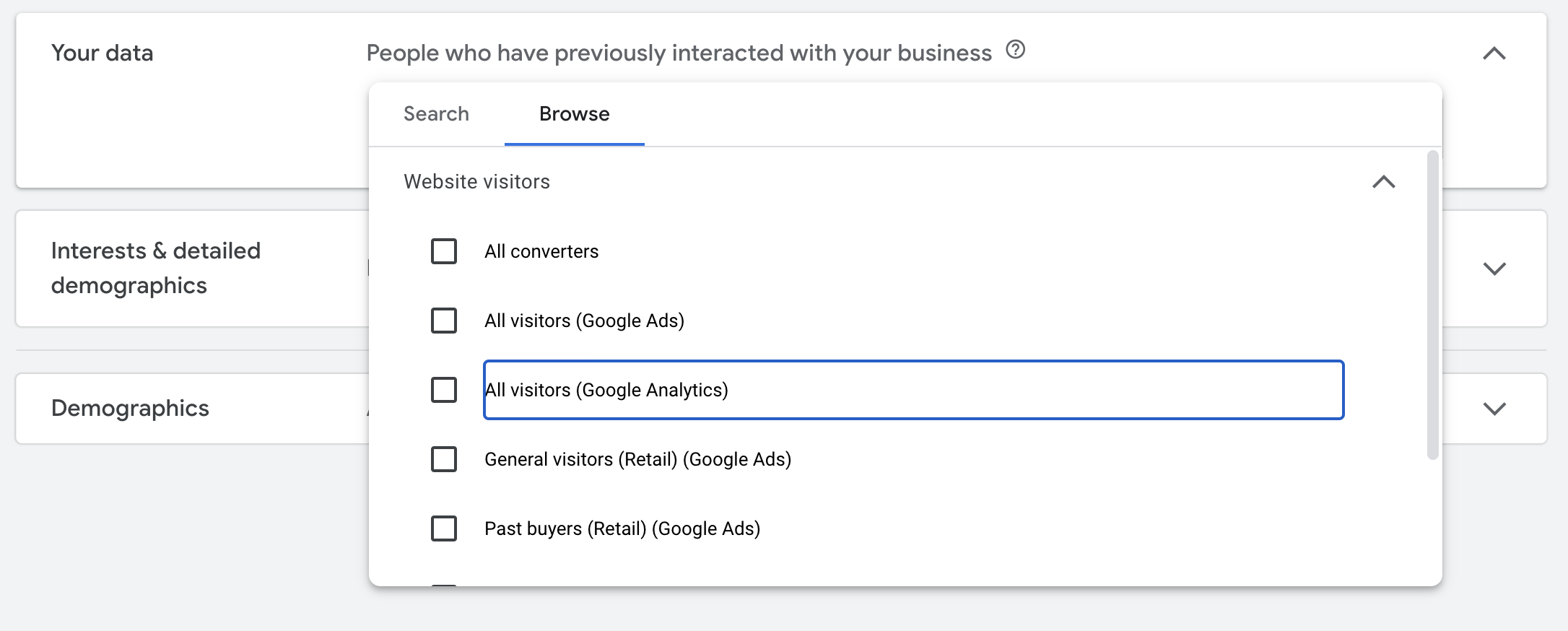 Screenshot - Google Performance Max Adding Audience Signals Options &amp;amp;amp;amp;amp;amp;amp;amp;amp;amp;amp;amp;amp;amp;amp;amp;amp;amp;amp;amp;amp;amp;amp;amp;amp;amp;amp;amp;amp;amp;amp;amp;amp;amp;amp;amp;amp;amp;amp;amp;amp;amp;amp;amp;amp;amp;amp;amp;amp;amp;amp;amp;amp;amp;amp;amp;amp;amp;amp;amp;amp;amp;amp;amp;amp;amp;amp;amp;amp;amp;amp;amp;amp;amp;amp;amp;amp;amp;amp;amp;amp;amp;amp;amp;amp;gt; Your Data