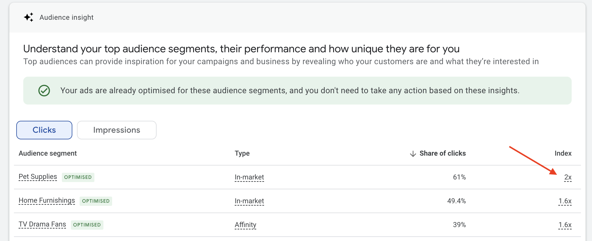 Screen shot of Audience Insights in Google Ads Performance Max