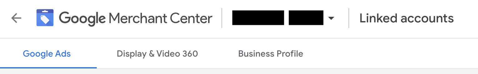 Screen shot of where to link Merchant Center with Google Ads account interface