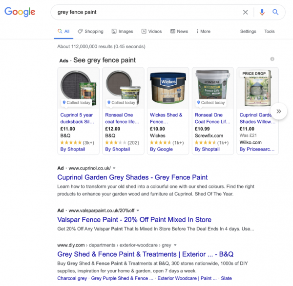 What is Google Shopping - Search Result Example
