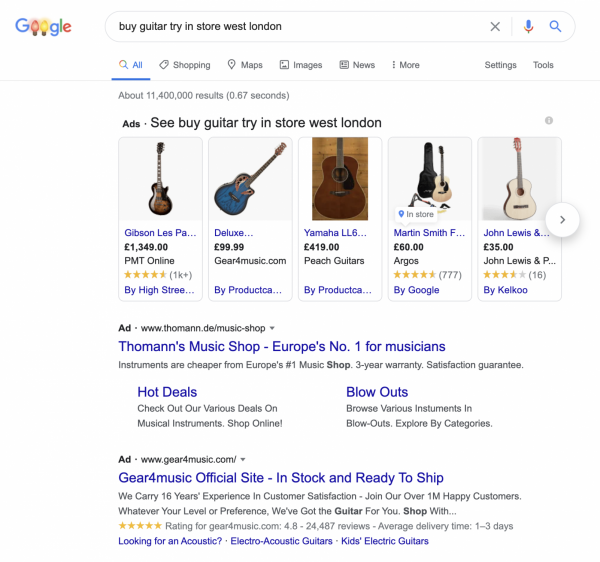 Buy Guitar Try In Store West London
