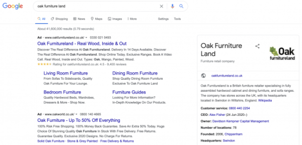 Google SERP Example Paid Ads Brand Search 3